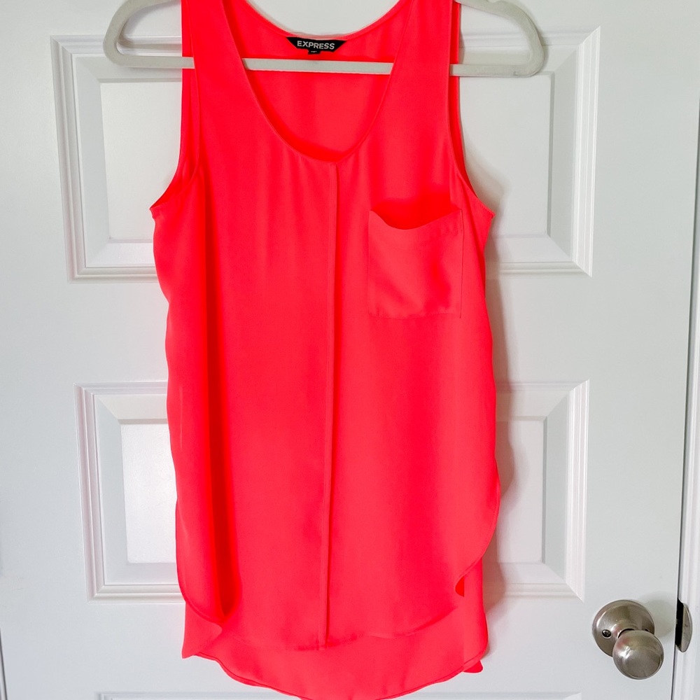 Express neon orange side split tank - S